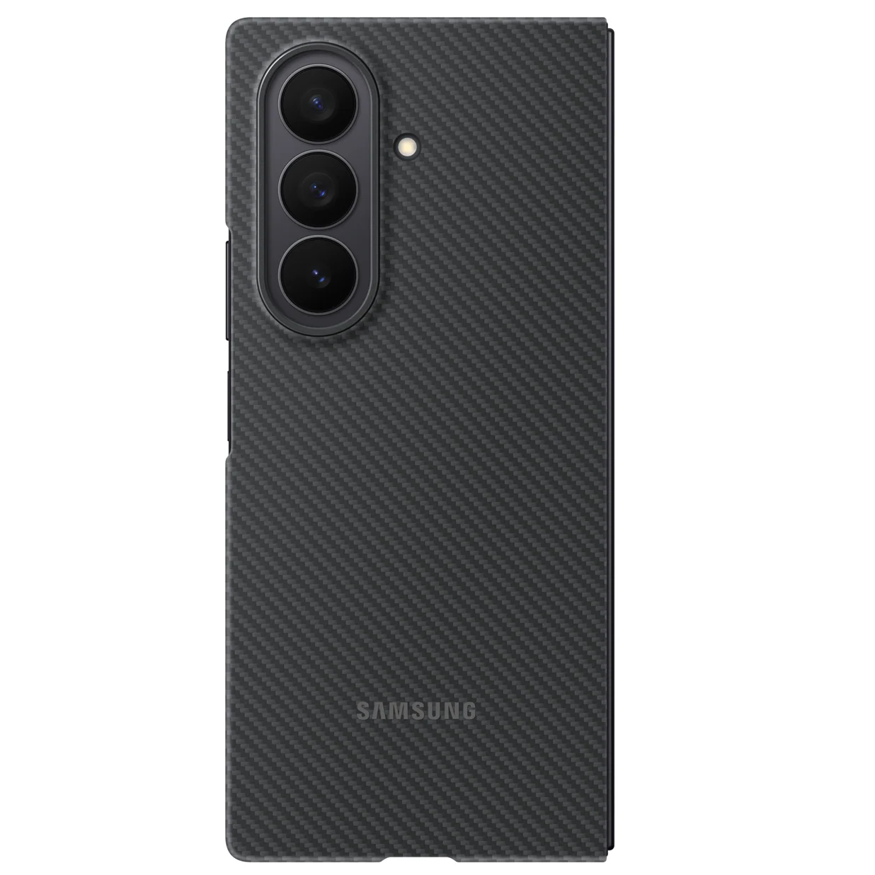 Samsung Galaxy Z Fold7 Black 0.8mm Aramid Carbon Fiber Logo Back Cover (Back Panel Only)