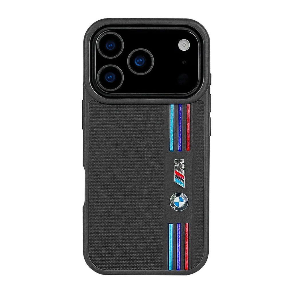 iPhone 17 Pro Max BMW Case, BMW M-Sport Performance Series Leather Back cover - Black