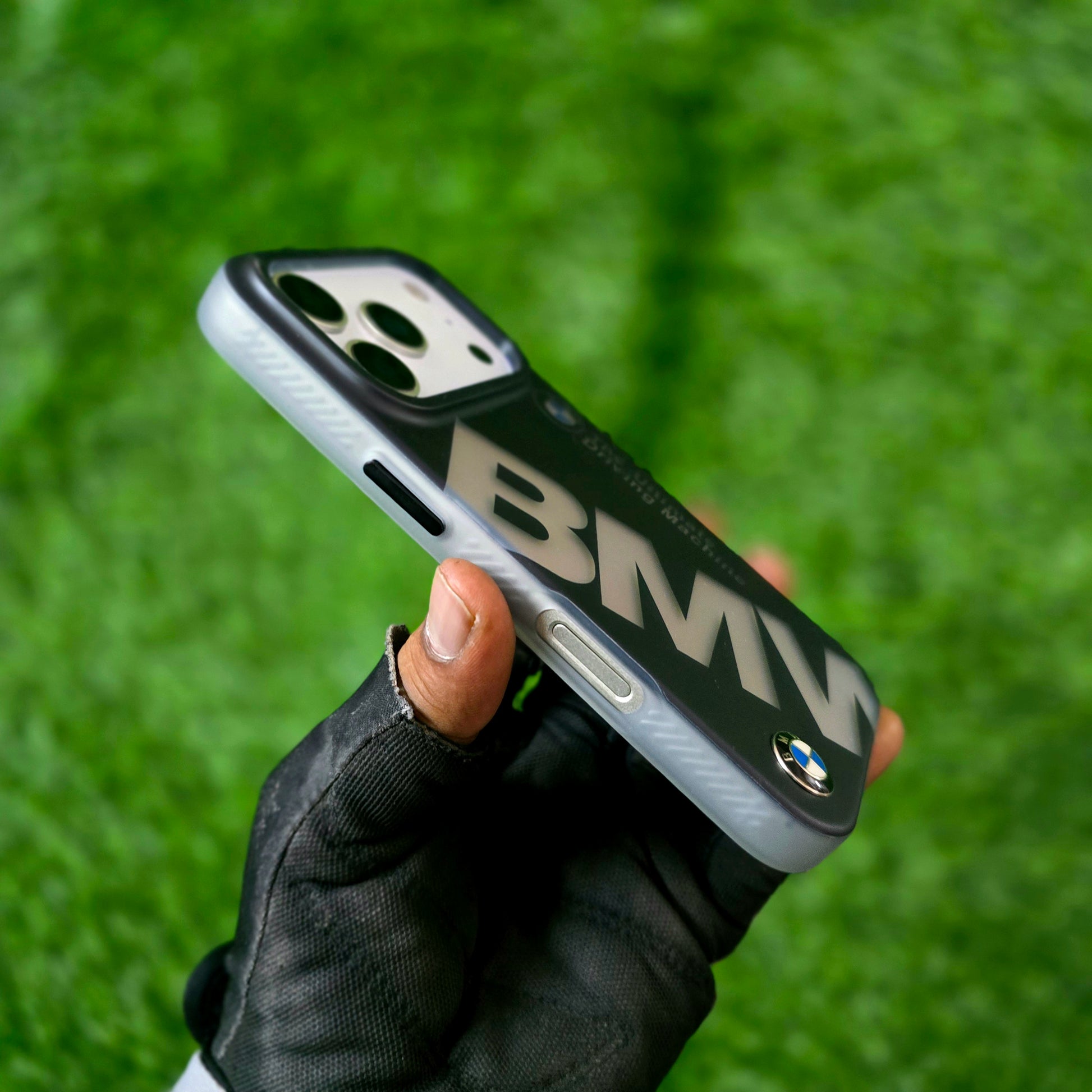 iPhone 17 Pro Max BMW Case, "The Ultimate Driving Machine" Multi Changing Color Case with Real Logo - Black