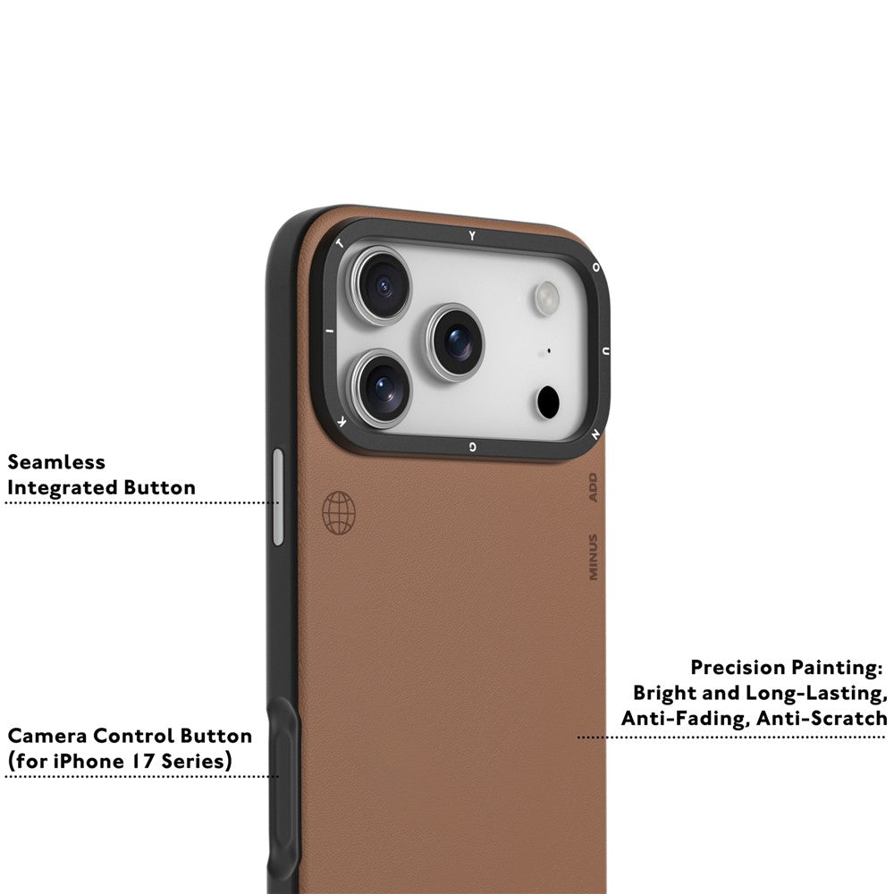 iPhone 17 Pro Max Leather Case, YOUNGKIT Matte Finish Leather Cover with Magsafe - Brown
