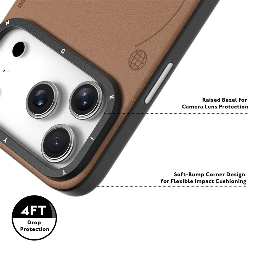 iPhone 17 Pro Max Leather Case, YOUNGKIT Matte Finish Leather Cover with Magsafe - Brown