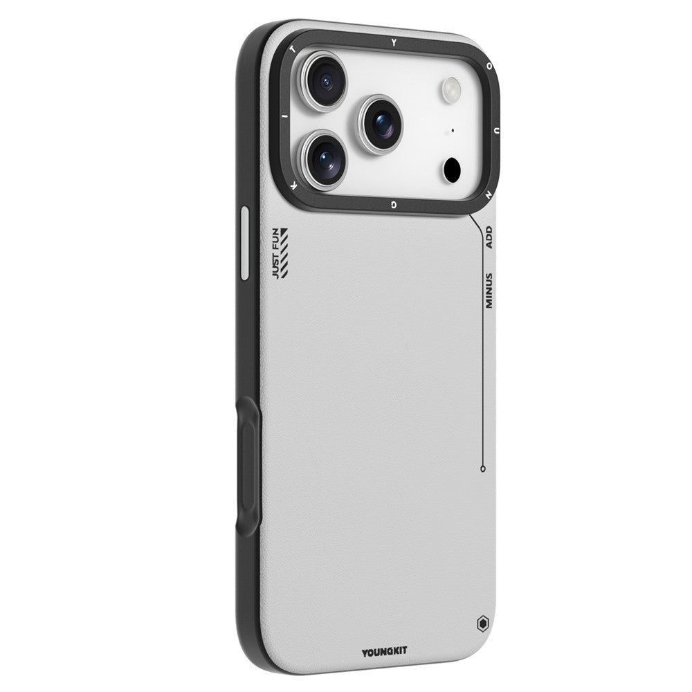 iPhone 17 Pro Max Leather Case, YOUNGKIT Matte Finish Leather Cover with Magsafe - Grey